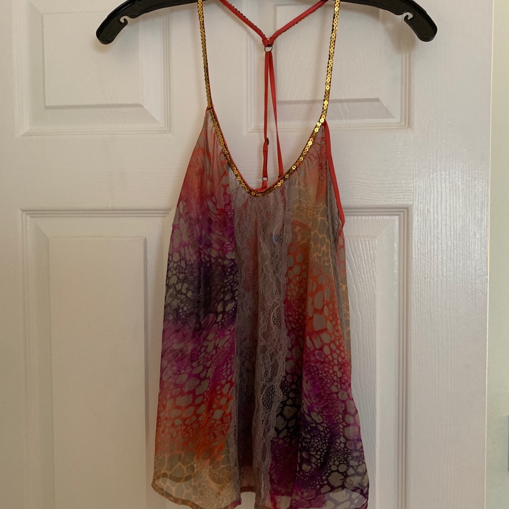 FREE PEOPLE multicolor snake skin tank top, XS